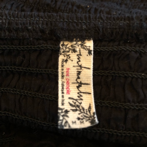 Free People Beach Babe Smocked Dress Sz M Black Smocked Ruched Swim Cover - Picture 3 of 5